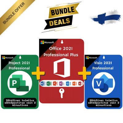 Office + Project + Visio 2021 -paketti | Aktivointiavain