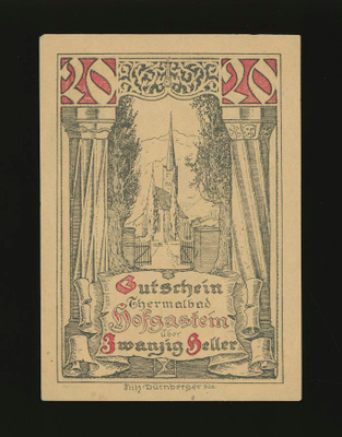 Itävalta Notgeld 20 Heller, Hofgastein 1920 XF