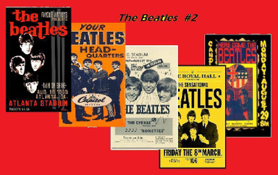 THE BEATLES --- julistesetti 5kpl --- 21cm x 30cm #2