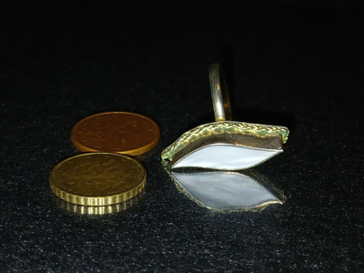 Mother of pearl Simpukka sormus vintage