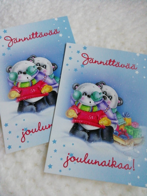 Panda joulukortit 2kpl