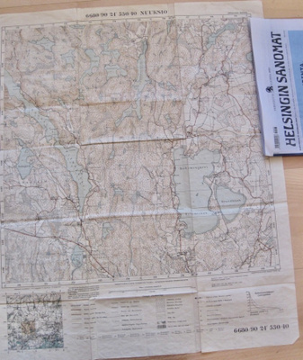 VANHA Armeijan Kartta Espoo Nuuksio 1936