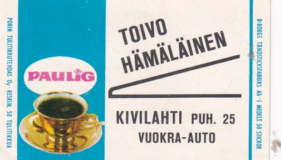 Kivilahti. Toivo Hämäläinen  , Paulig    s18