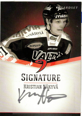 2012-13 Cardset KRISTIAN NÄKYVÄ JYP Signature nimmarI
