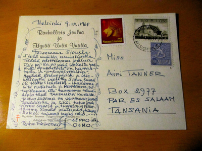 1968 Hki lentopostikortti Tansaniaan