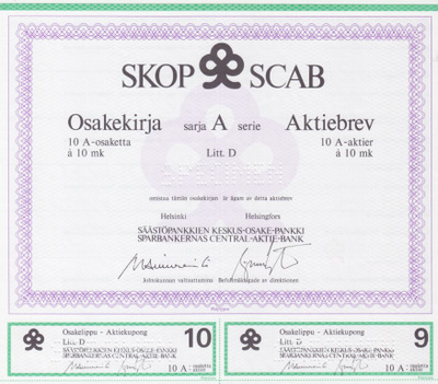 OKK 1989 SKOP Säästöpankkien Keskus-Osake-Pankki , Helsinki