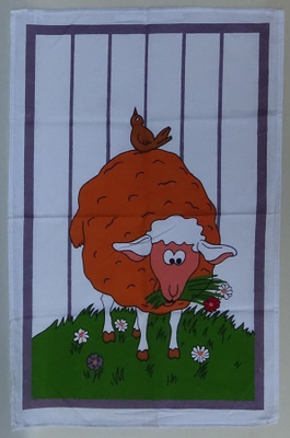 Hauska retro keittiöpyyhe / astiapyyhe Lammas