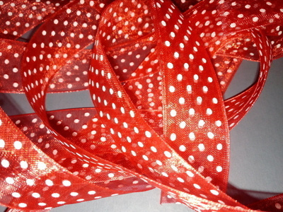 10 m polka dot organtza nauha
