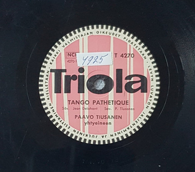 Savikiekko 1956 - Paavo Tiusanen - Triola T 4270
