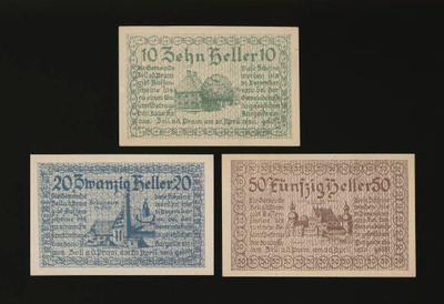 Itävalta Notgeld 10, 20, 50 Heller, Zell ad Pram