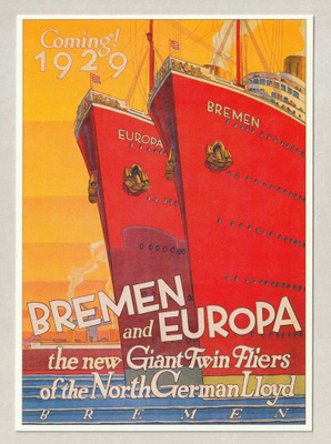 Postikortti: SS Bremen ja SS Europa