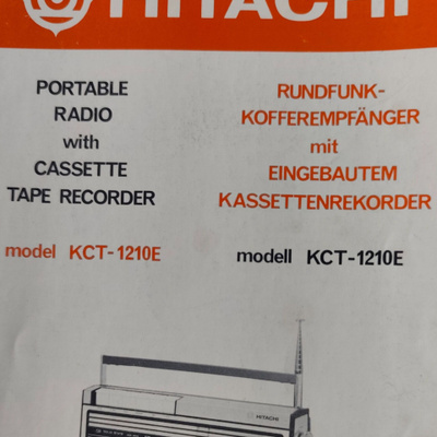 Hitachi KCT-1210E kasettisoitin ohjekirja