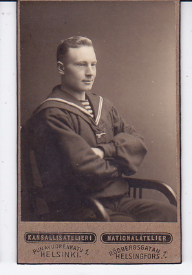VANHA CDV Visiitti Valokuva Laivasto Matruusi Painija 1920-l
