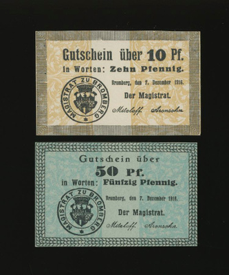Saksa Notgeld 10, 50 Pfennig, Bromberg 7.12.1916