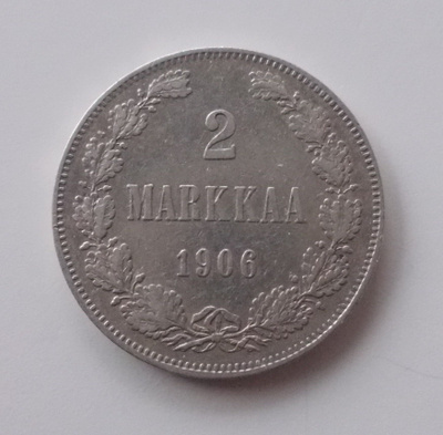 2 Markkaa 1906 Hopeaa Nikolai II