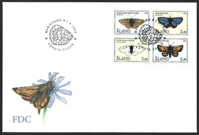 FDC Åland 1994 ÅV 2 Perhosia  LaPe ÅL 082-085