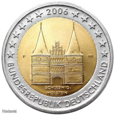 Saksa  2e:n erikoiskolikko 2006 - Holstentor F (UNC)