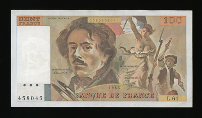 Ranska 100 Francs 1983 Delacroix, P154b