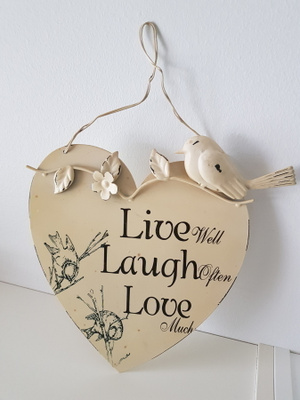 Peltikyltti - peltinen Ovikyltti - Live - Laugh - Love