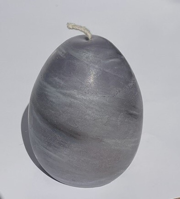 Mehiläisvahakynttilä - muna -tummanharmaa- 7 cm x 10 cm