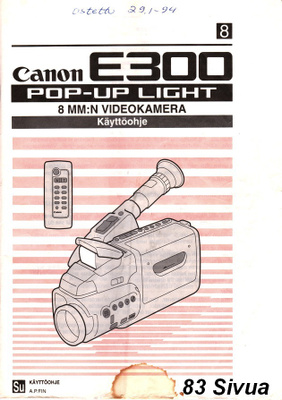 Videokamera Canon E300 Pop-UP Light 8mm "OPAS"
