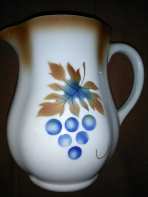 Arabia vanha 1932-49 sininen RYPÄLE maitokannu 16 cm