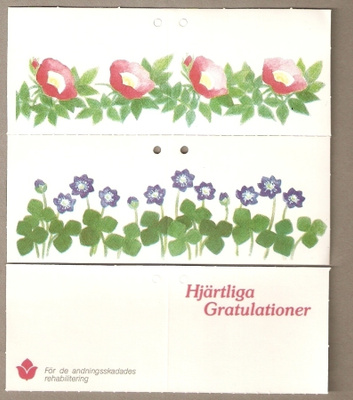 Pakettikortti 8kpl, Sinivuokko, ruusu. Sydämelliset onnittel