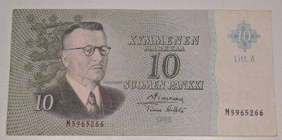 10 Markkaa 1963 Litt. A M5965266