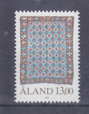 Åland 1990  13 mk. ryijy  postituoreena.