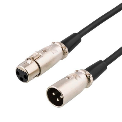 Deltaco XLR-äänikaapeli, 3-pin uros - naaras, 6m, musta UUSI