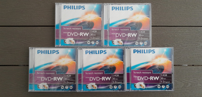 Philips Mini DVD-RW 1.4 GB 30 min Levyjä, 5 kpl erä. UUSIA