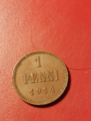 *Suomi * 1 penniä *1914 * Copper/Kupari *1+/EF