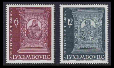 Luxemburg 952-3 ** Arkkitehtuuri barokki (1977)
