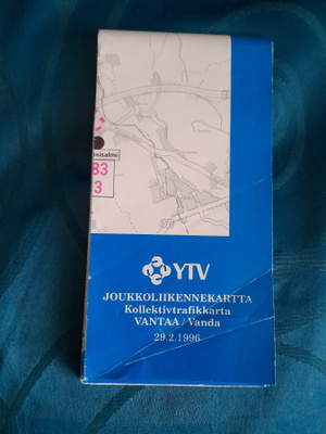YTV Joukkoliikennekartta Vantaa 29.2. 1996