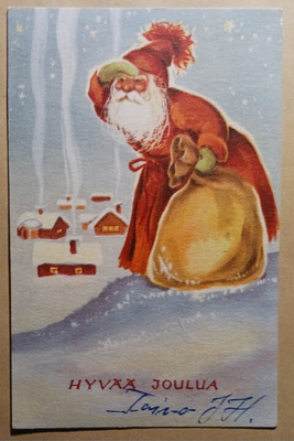 Joulupukki tähyilee kylään... p. 1952