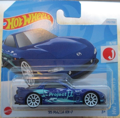 Mazda RX-7 Wankel Coupe 3 Door Blue 1995 Hot Wheels 1:64