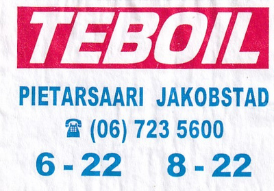 Pietarsaari - Jakobstad ,TEBOIL   6/4