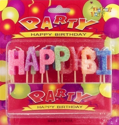 HAPPY BIRTHDAY Syntymäpäiväkakku kynttilät 13 kynttilää UUSI