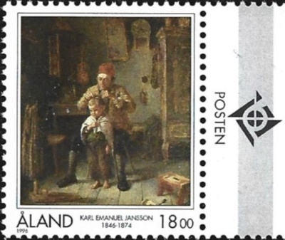 Ål 1996 Karl E Jansson 18,00 mk välilöpari logo ** LaPe 116