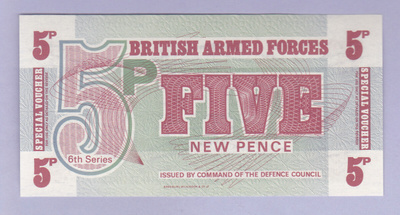 British Armed Forces 5 Pence v.1972 UNC P-M47