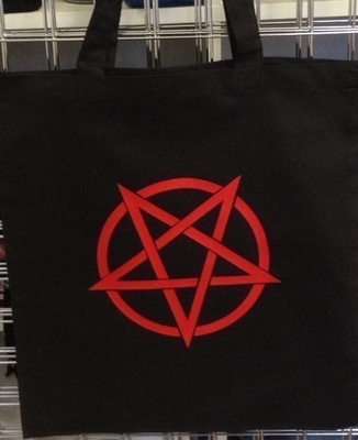 Pentagram Tähti kangaskassi musta