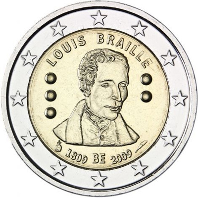 Belgia 2009 2 € Louis Braille UNC