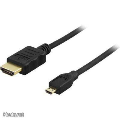 Deltaco HDMI - Micro HDMI Kaapeli, 4K, musta, 1m *UUSI*