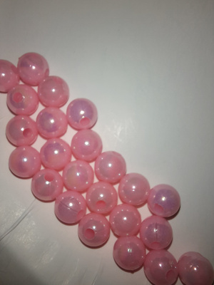 23 kpl kirkas vaaleanpunainen helmi 8mm