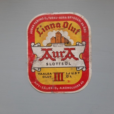 Etiketti olut Linnan olut III, Auraa Turku