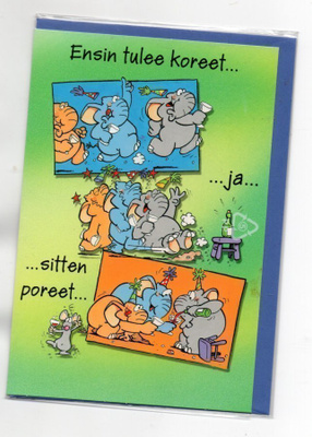 °°ENSIN TULEE KOREET....JUHLAT°° 2-osainen KORTTI / & Kuori