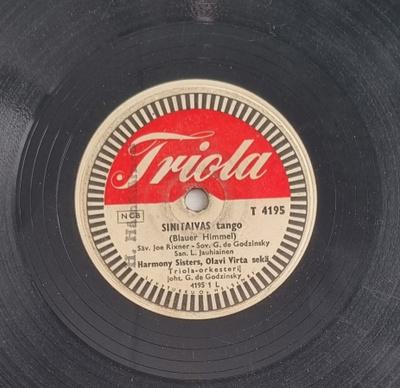 Savikiekko 1955 Harmony Sisters / Olavi Virta  Triola T 4195
