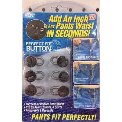 Perfect Fit Button Lisää Tuuman Housuihin, 6kpl pakkaus UUSI