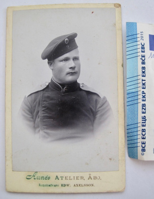 CDV Valokuva Venäjän Suomen Sotaväki Sotilas Turku 1900-l