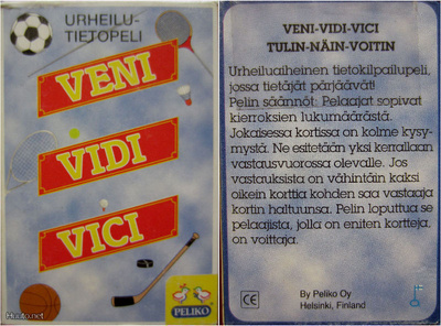 VENI VIDI VICI Urheilutietopeli kortit